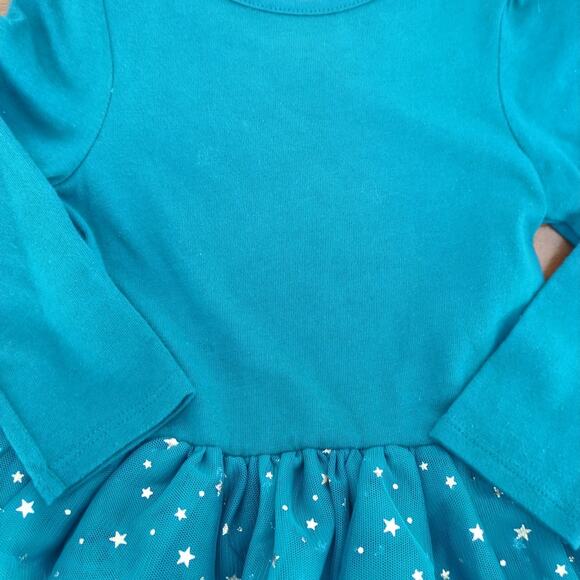 Toddler Girls turquoise tull skirt jersey long sleeve Dress size 2T NNT - Picture 8 of 8
